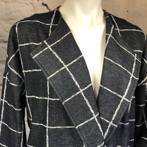 ASTR open cardigan window pane charcoal  pockets S